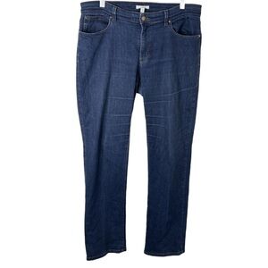 EILEEN FISHER Mid-Rise Dark Wash Straight Leg Jeans Size 12